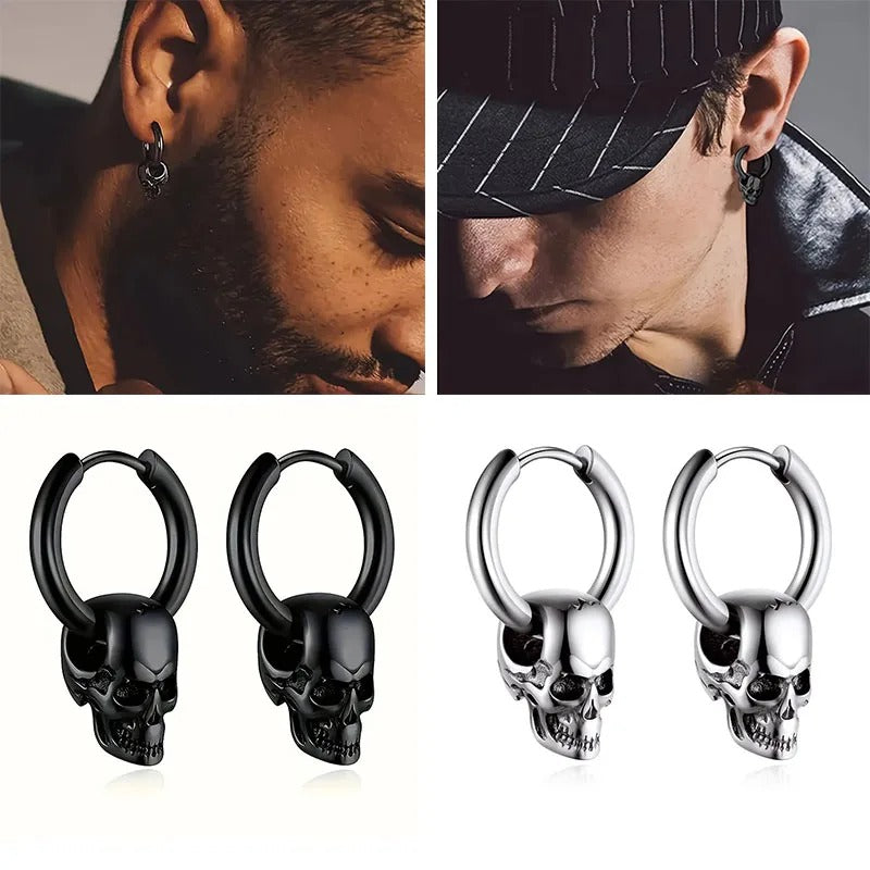 Boucles d'oreille Tête de Mort / Skull ( biker gotique punk Boucles d'oreille Tête de Mort / Skull ( biker gotique punk
