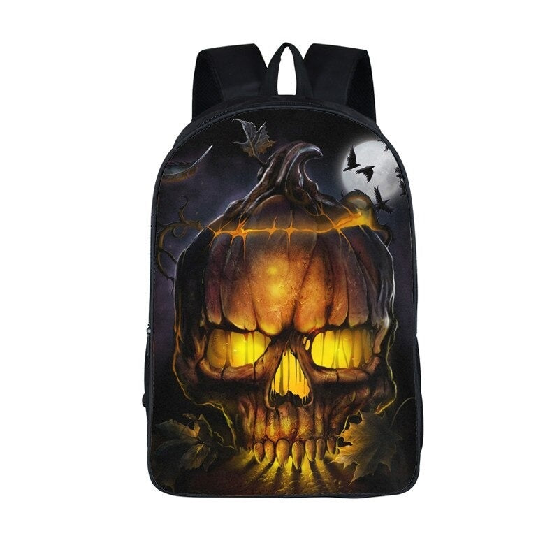 ZhanGM Sac à Dos Gothique En Toile De 43,2 Cm - Sac à Dos Pour Livre De Lycée - Sac à Dos Léger Et Décontracté Pour Voyage, école, Noir , Taille Unique