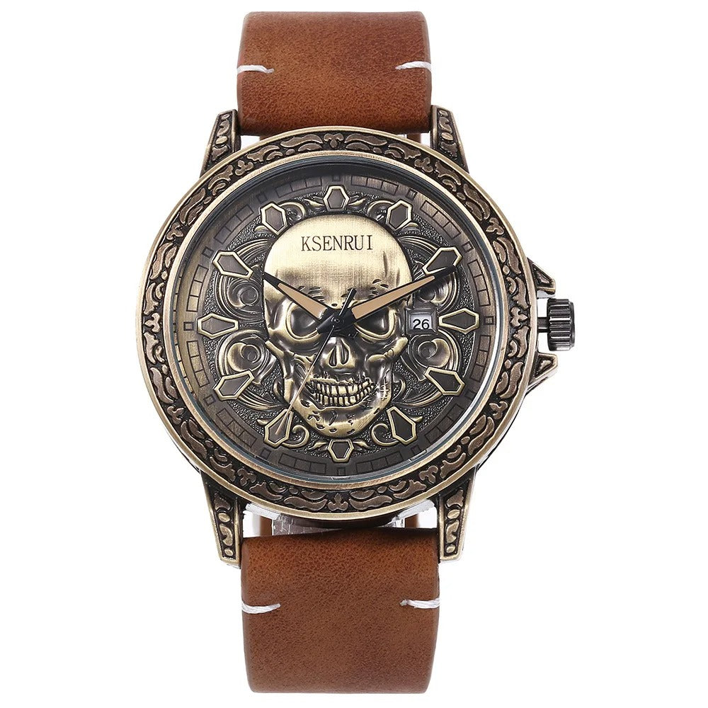 Montre Tête de Mort marron