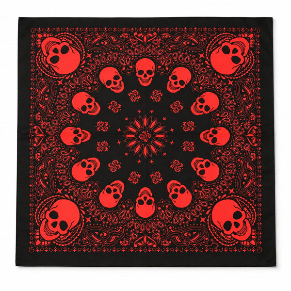 Bandana Tête de Mort Rouge et Noir