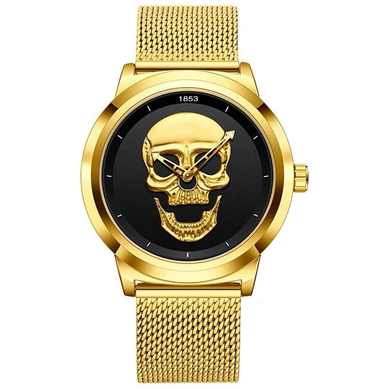 Montre Tête de Mort  Femme doré