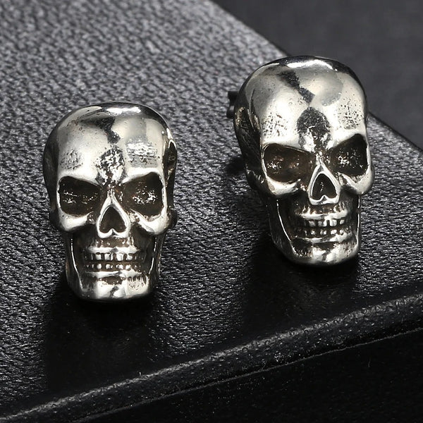 Boucles d'Oreilles Tête de Mort Crâne Vintage – vue 3