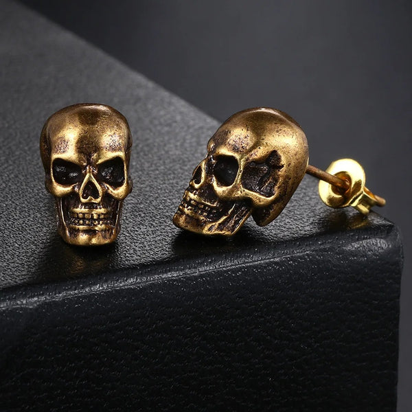 Boucles d'Oreilles Tête de Mort Crâne Vintage – vue 4