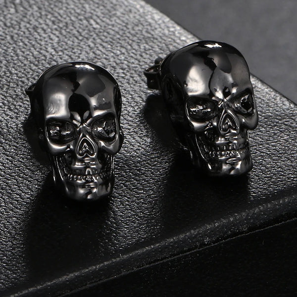 Boucles d'Oreilles Tête de Mort Crâne Vintage – vue 5
