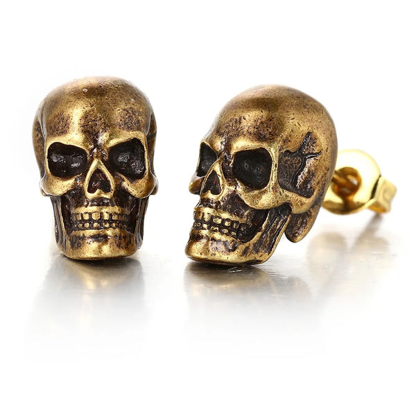 Boucles d'Oreilles Tête de Mort Crâne Vintage – vue 9