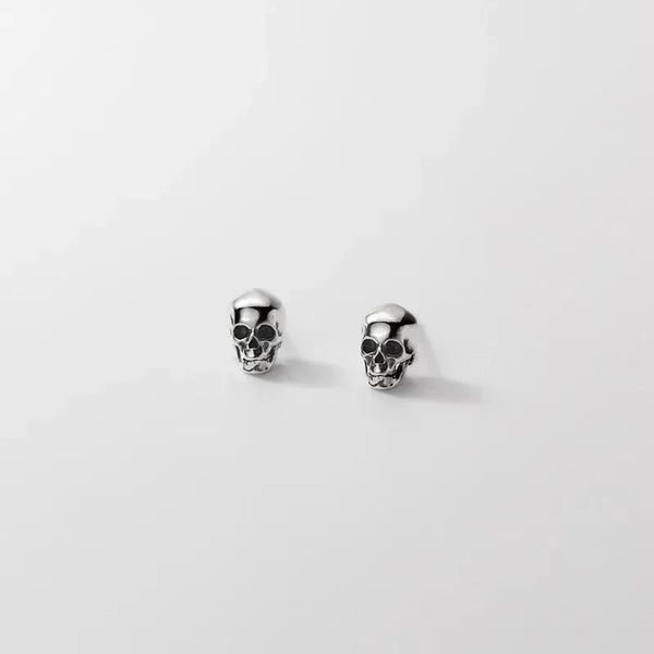 Boucles d'Oreilles Tête de Mort Mini Crâne en Argent 925 – vue 6