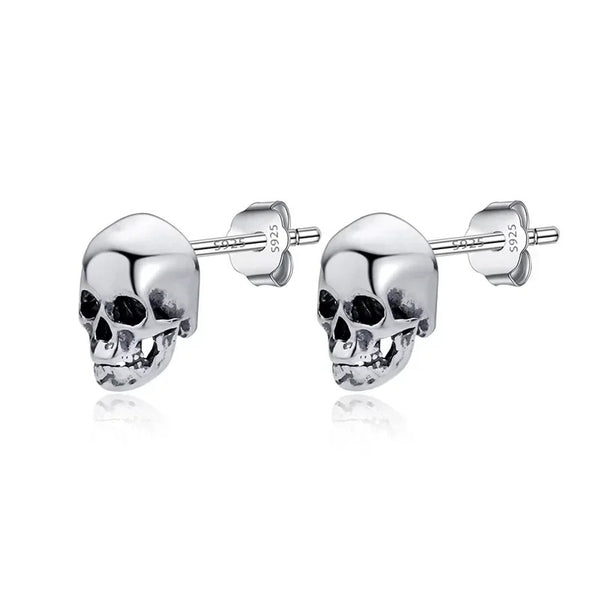 Boucles d'Oreilles Tête de Mort Mini Crâne en Argent 925 – vue 7