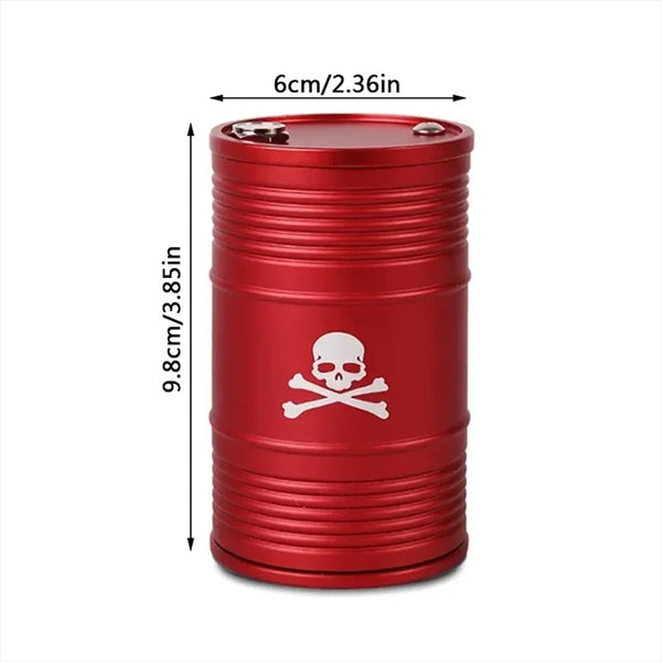 Cendrier tête de mort pour voiture en métal rouge, 9,8 cm de haut et 6 cm de diamètre