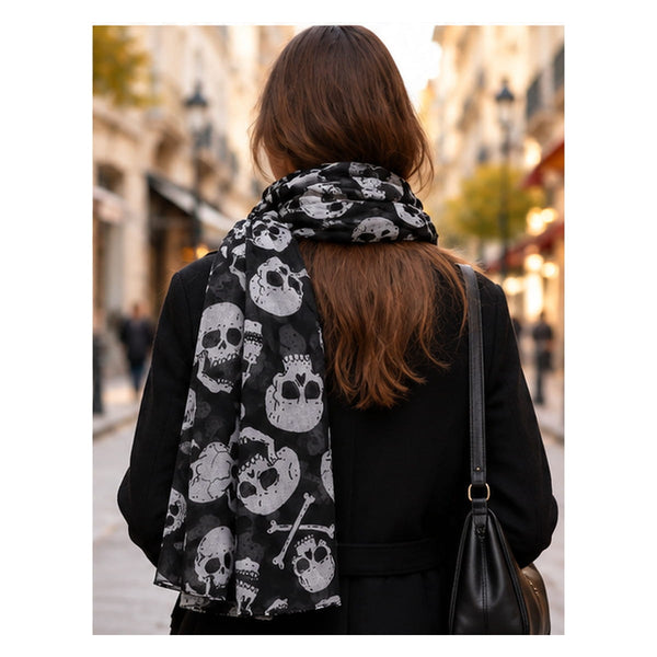 Écharpe motif Tête de Mort femme