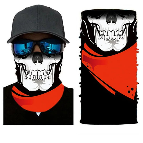 Tour de cou Tête de Mort Bandana Rouge