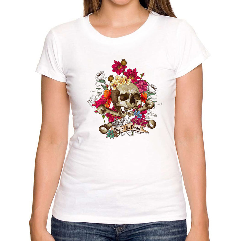 t-shirt crâne mexicain femme