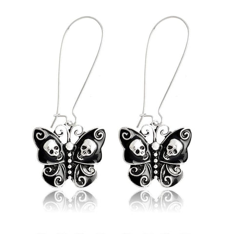 Boucles d`oreille Tête de mort au yeux rouge vif - Mon Bijou Biker Boucles d`oreille Tête de mort au yeux rouge vif - Mon Bijou Biker