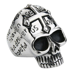 Bague crâne Croix 