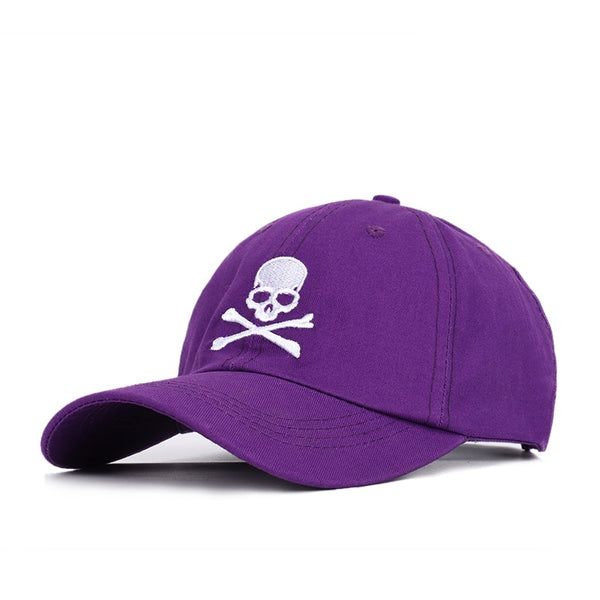 Casquette tête de mort pirate violet
