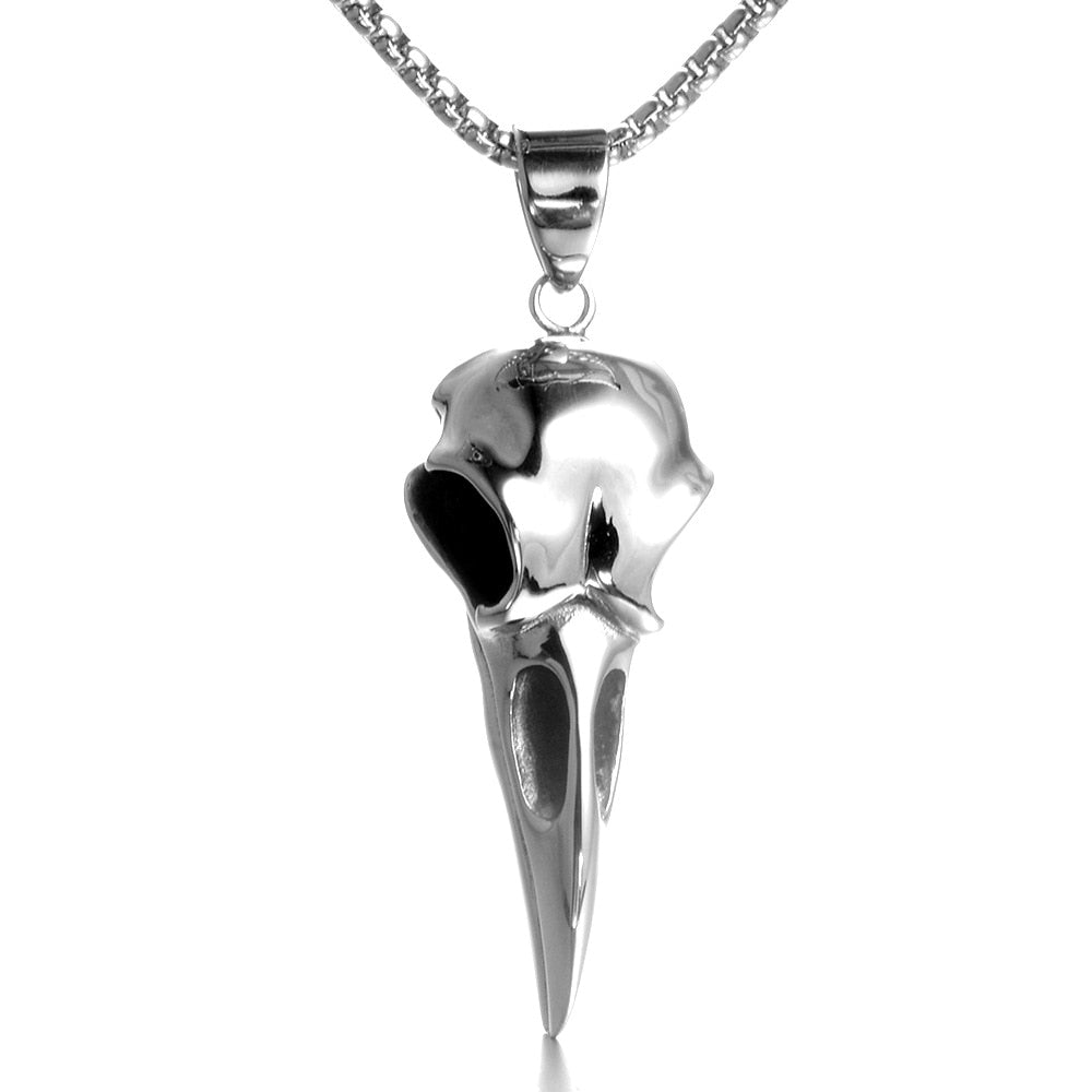 Collier Chaîne Métal Avec Pendentif Tête De Mort (Skull) - Argenté - NEUF Avec étiquettes