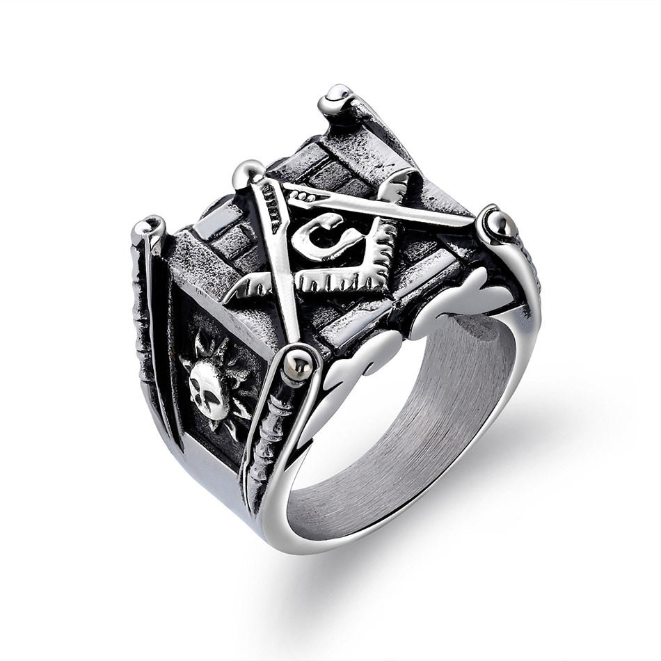 Oakky Bague Franc-maçon Maçonnique En Acier Inoxydable Pour