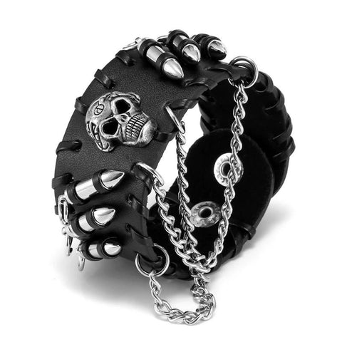 Pack bracelets perle homme tête de mort Skull noir – Bijoux4men