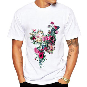 T-Shirt Tête de Mort Fleur