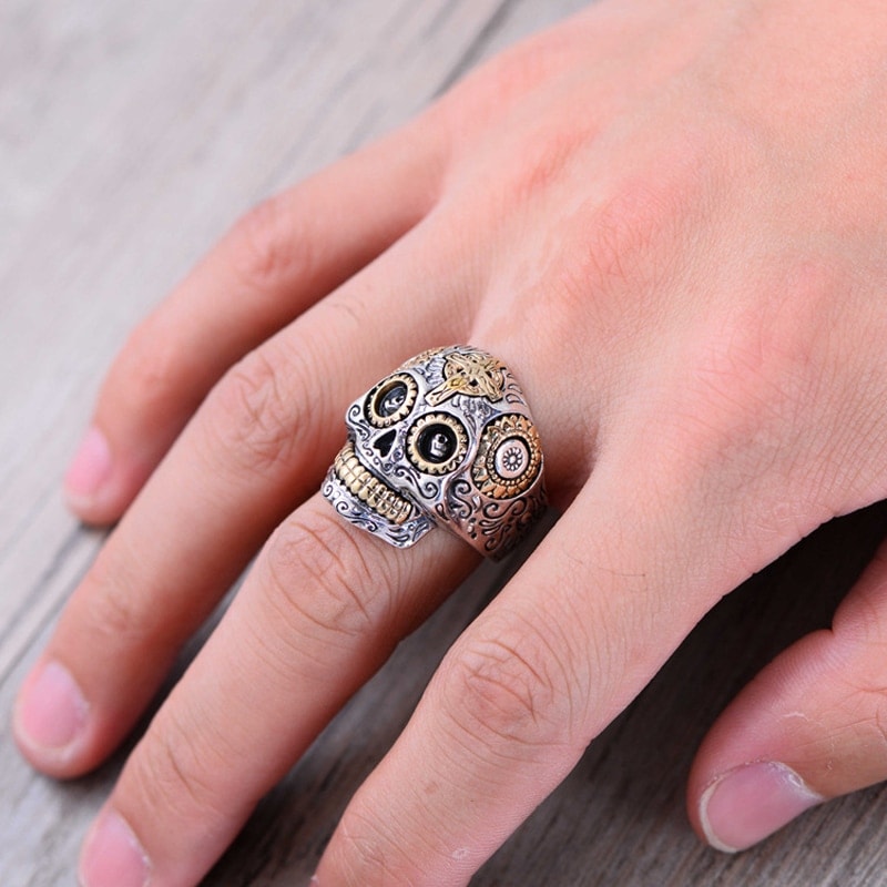 Bague Tête de Mort Mexicaine (Argent)