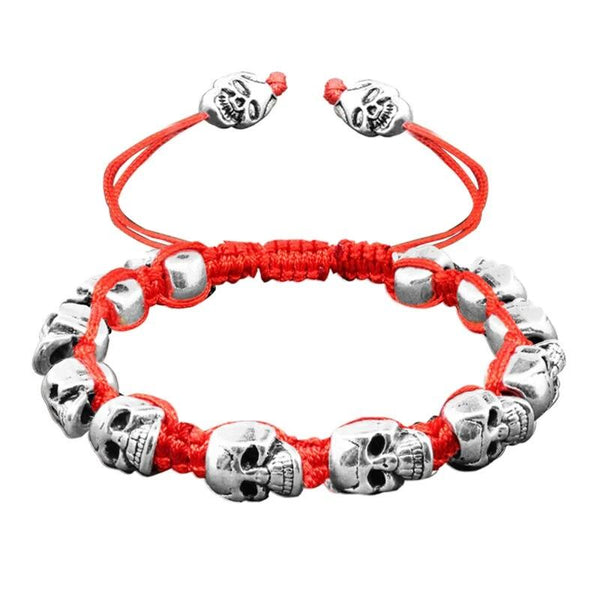 Bracelet Shamballa Tête de Mort rouge