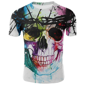 T-Shirt Tête de Mort Multicolore