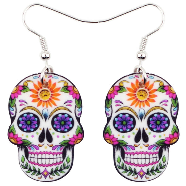 Boucles D'oreilles Tête De Mort Skull - Acier Inoxydable - Mode Biker Gothique Punk Unisexe