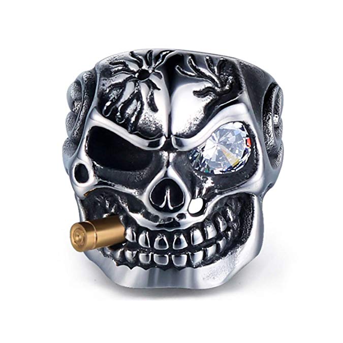 Bague tete de mort homme argent outlet