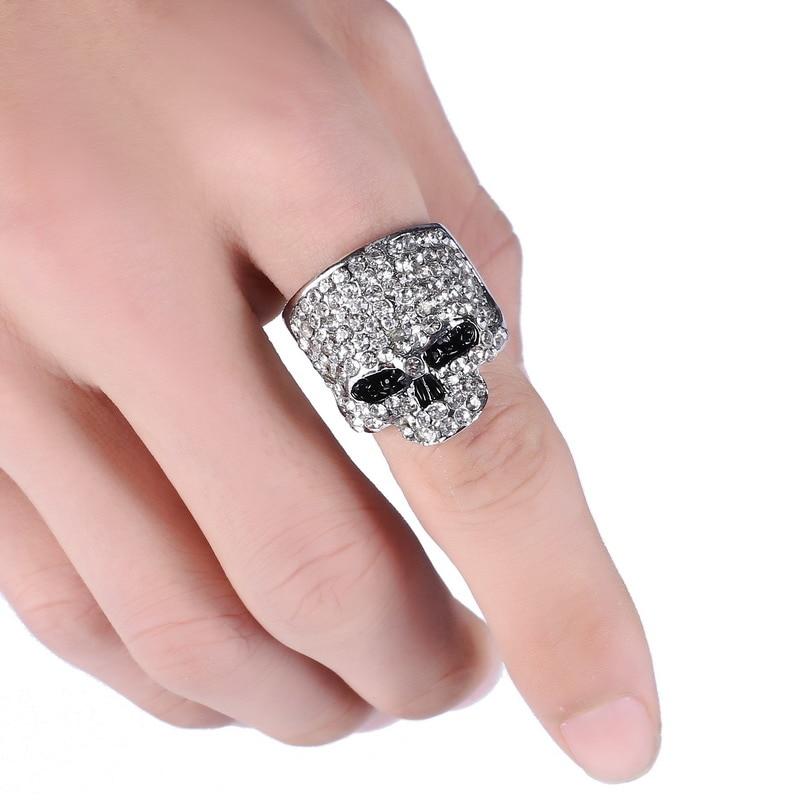 Bague Tete de Mort Strass