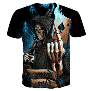 T-Shirt Tête de Mort avec Poker
