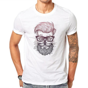 T-Shirt Tête de Mort Hipster Barbe