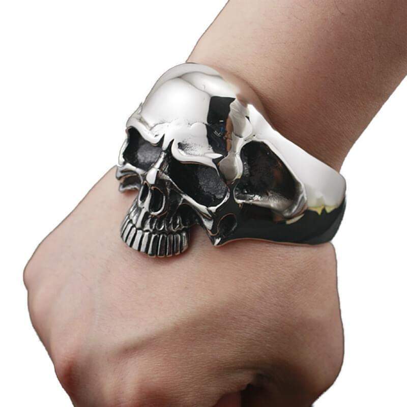 Bracelet Manchette Tête de Mort